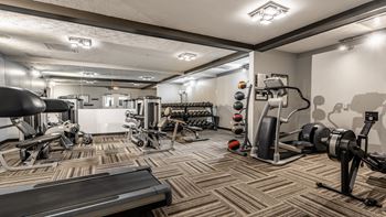 A well-equipped gym with a variety of exercise machines